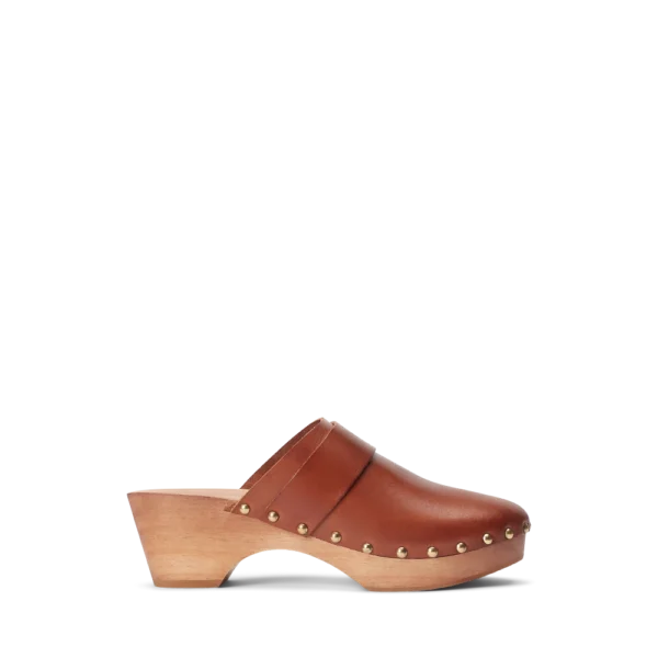 Studded Burnished Leather Clog - Image 3