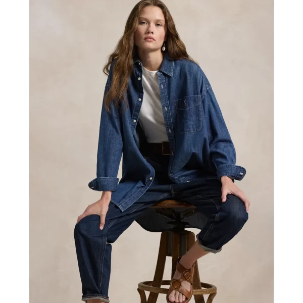 Oversize Fit Denim Shirt - Image 5