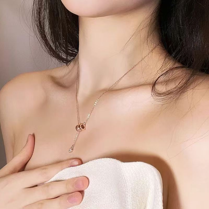 Gilded Cylinder Tassel Necklace - Image 2